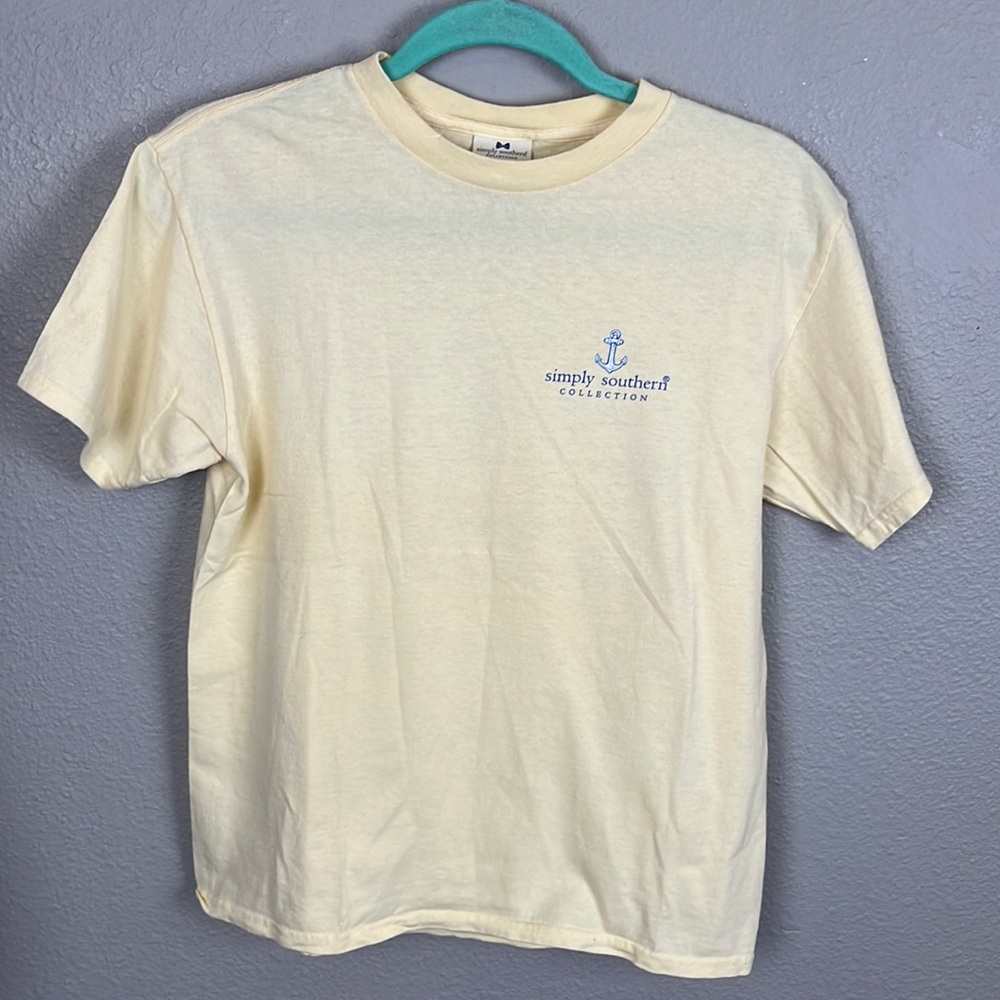 Simply Southern Girls Youth Butter Yellow T-shirt.  Sz Youth LRG